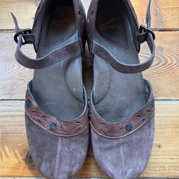 Dansko Chocolate Suede Mary Jane Flats - Picture 1 of 4